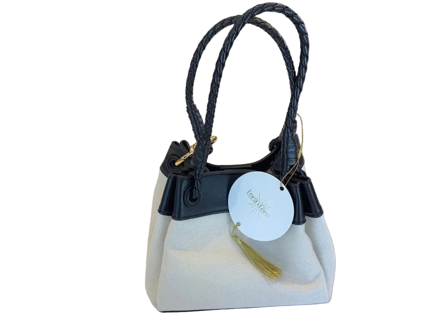 L'ORA D'ORO Canvas Black Bucket Bag