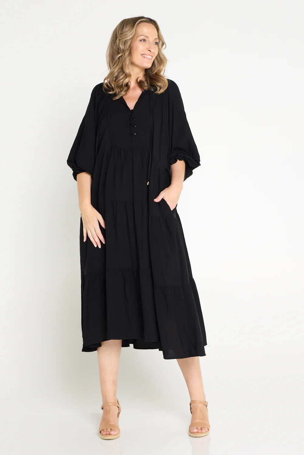 Boho Mata Dress RED GREEN BLACK