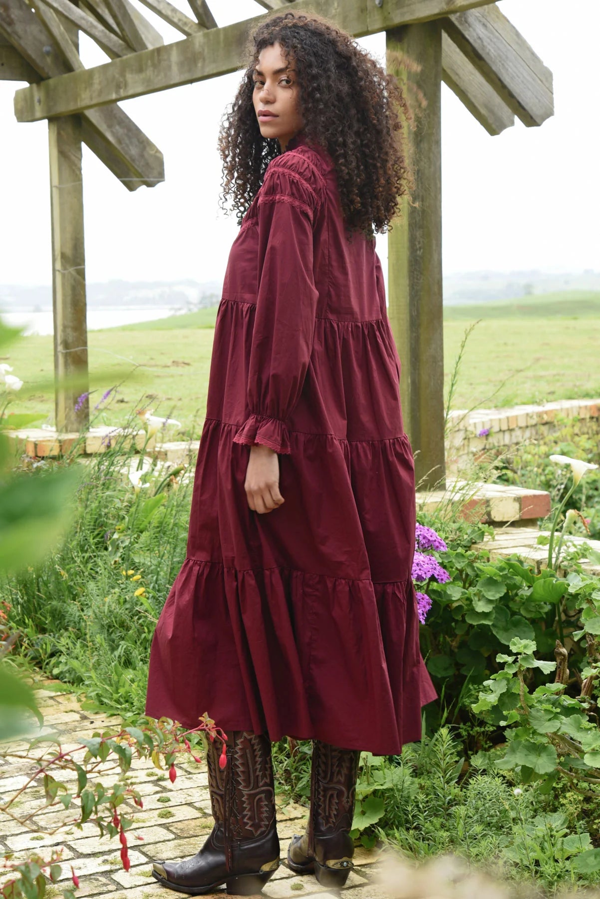 COOP by Trelise Cooper Just a Trace of Lace Dress Maroon
