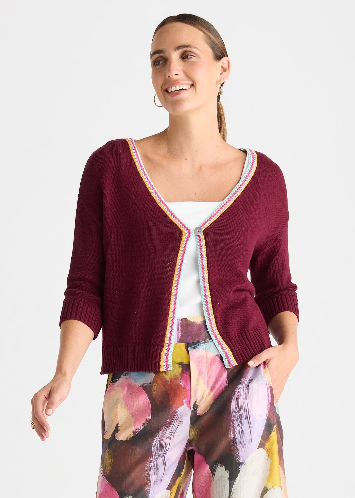 Zaket & Plover Crochet Trim Cardi