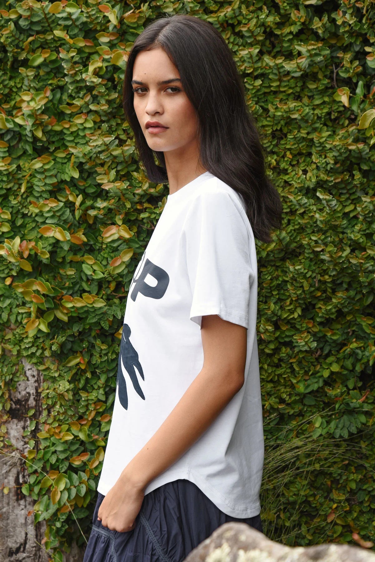 COOP by Trelise Cooper Bloom Service Tee in White & Navy