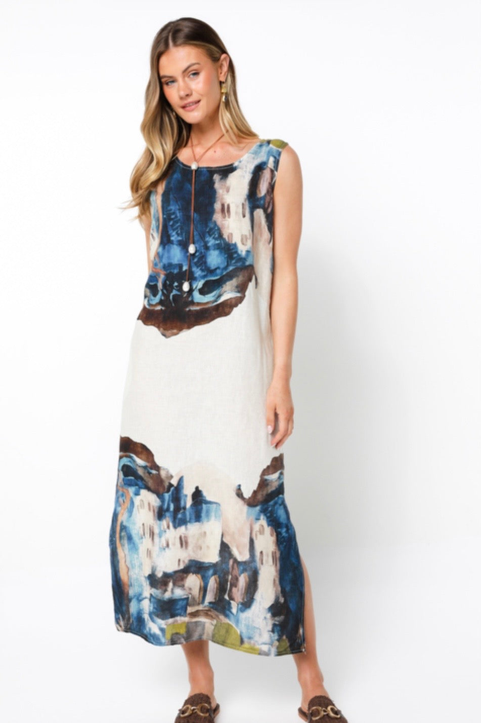 Elizabeth Scott Rapallo Maxi Dress  - Blues