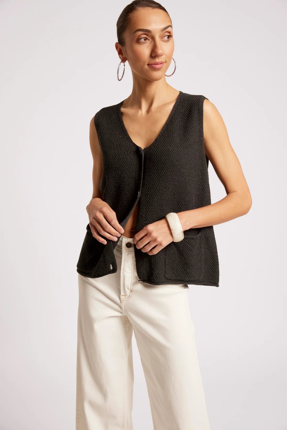 Eb + Eve Maris Knit Vest in Black