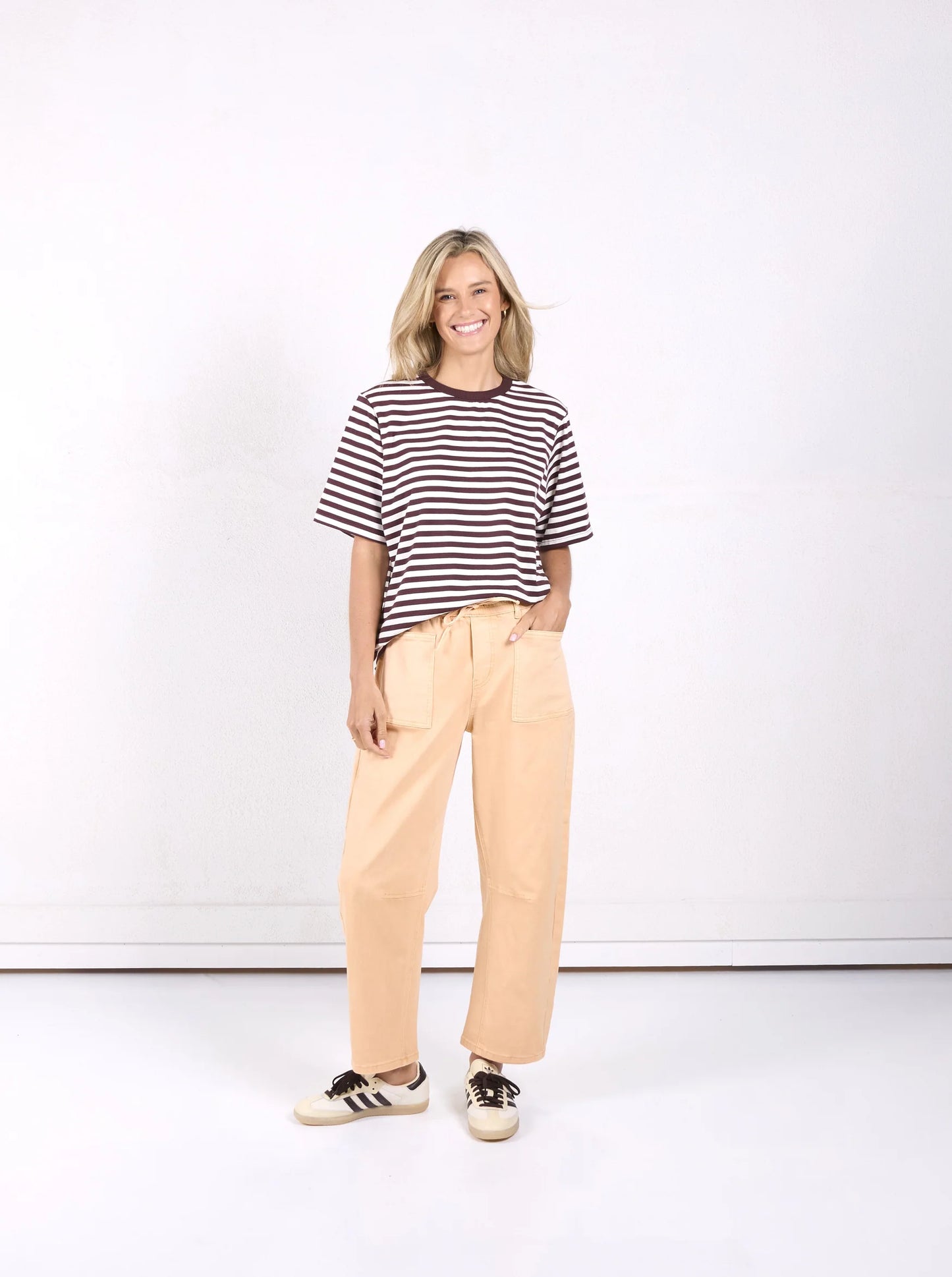 Monaco Jeans Leo Barrel Pants in Peach