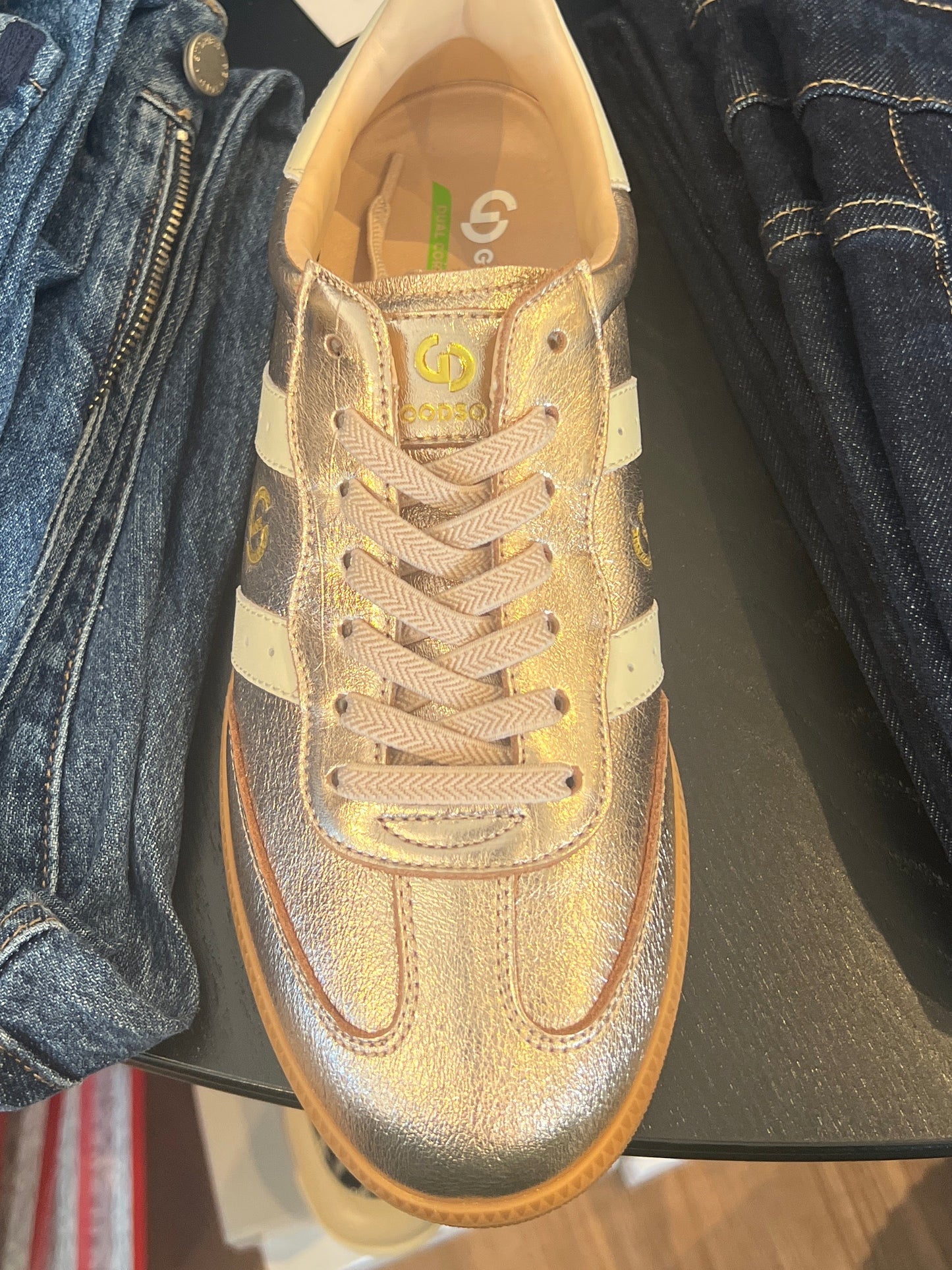 Goodsole Parallel Rose Gold and Ivory Sneakers