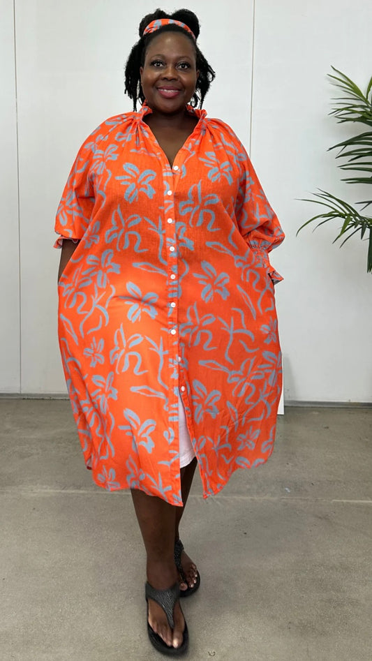Kiik Tangerine Shirt Dress