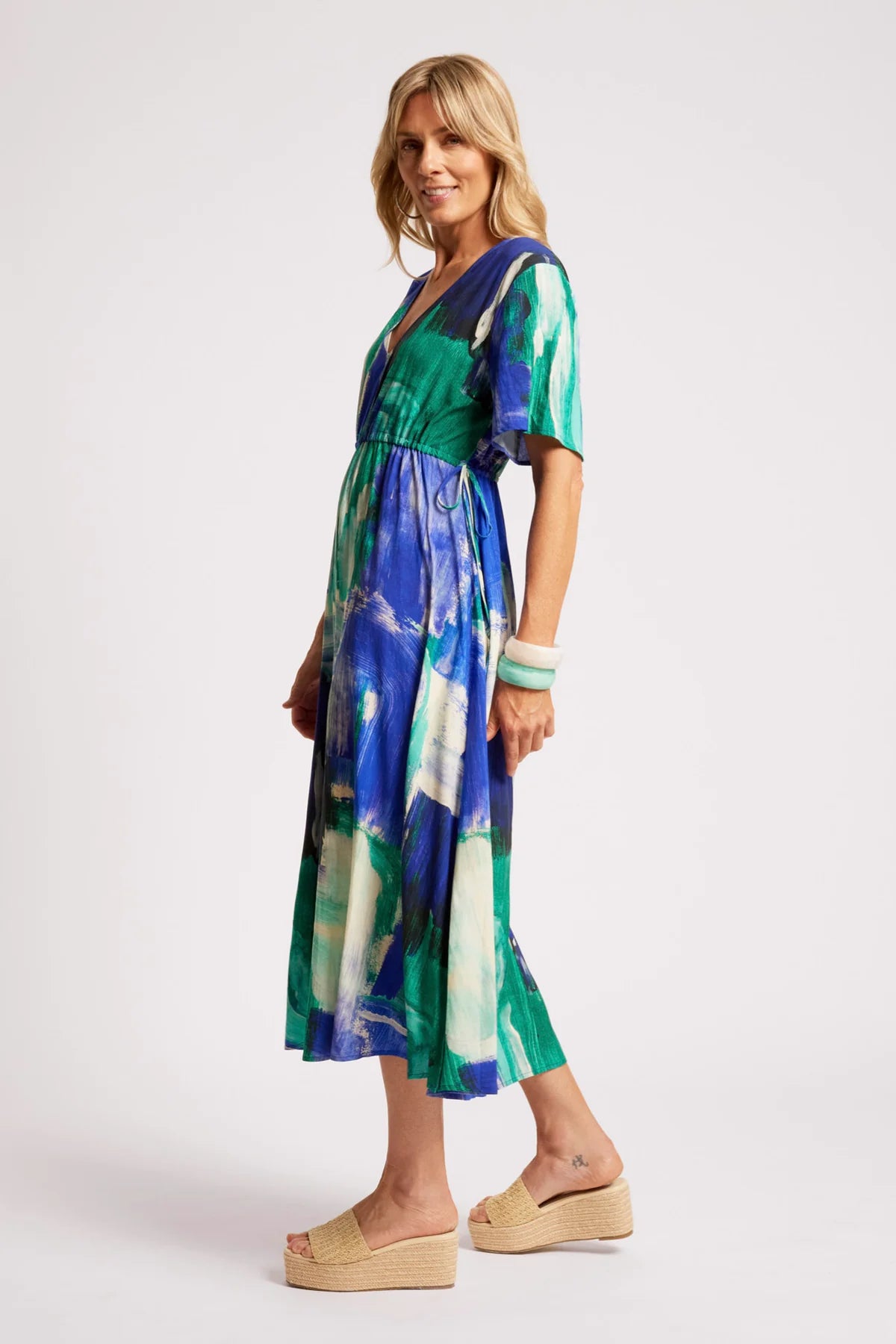 Eb + Eve Palmera Tie Maxi Dress in Seafoam