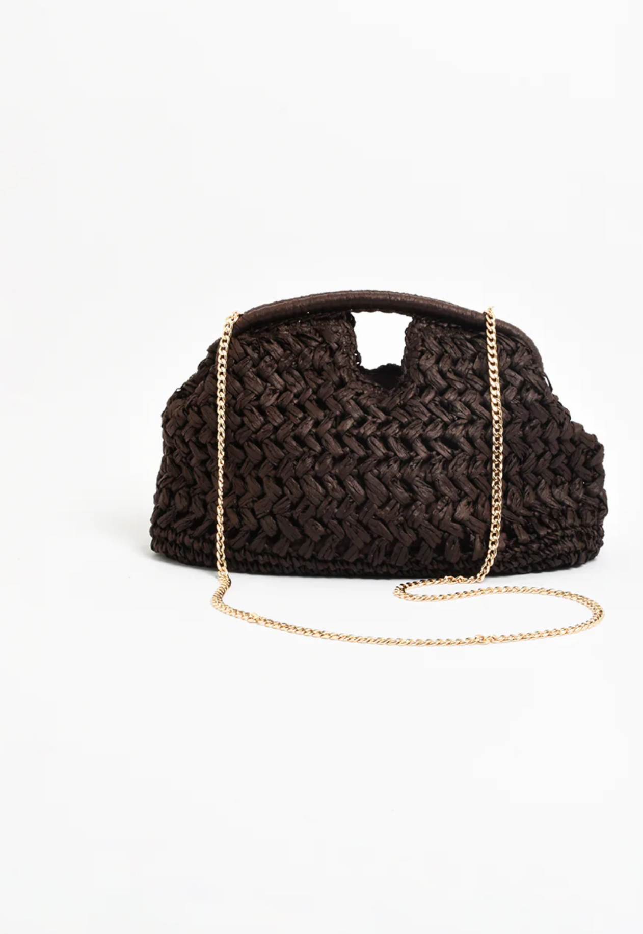 Open Handle Paper Weave Clutch Coco
