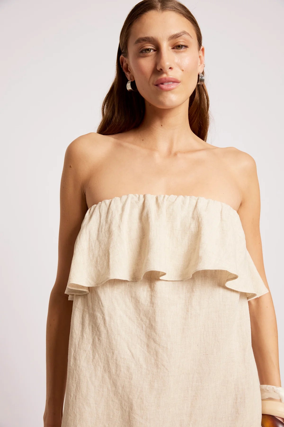 Eb + Eve Maris Strapless Dress in Tusk