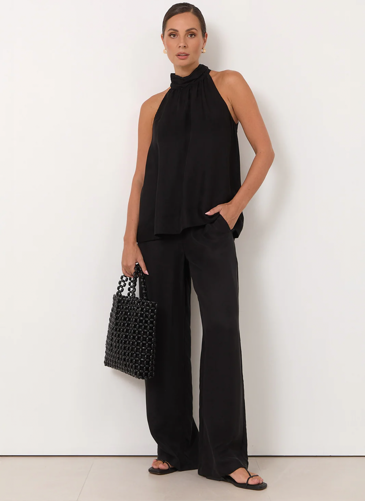 Adorne Kelly Cupro Pant Black or Magenta