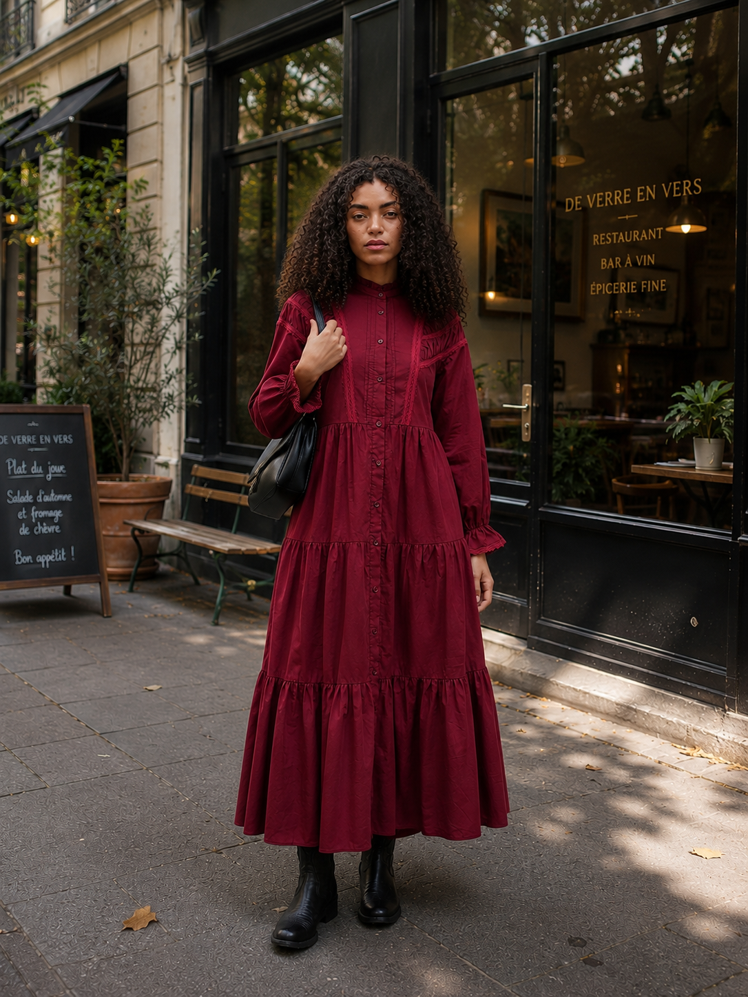 COOP by Trelise Cooper Just a Trace of Lace Dress Maroon