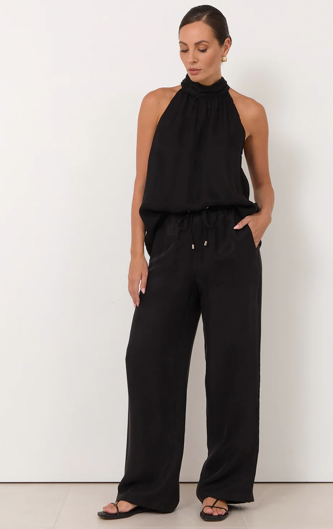 Adorne KENDRA HIGH NECK CUPRO TOP (MAGENTA) or Black