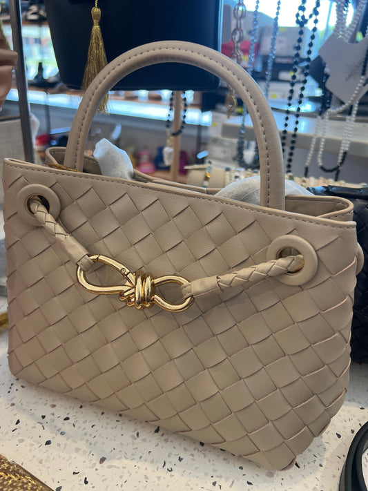 L'Ora D'Oro Latte DEMI Mini Weave Bag
