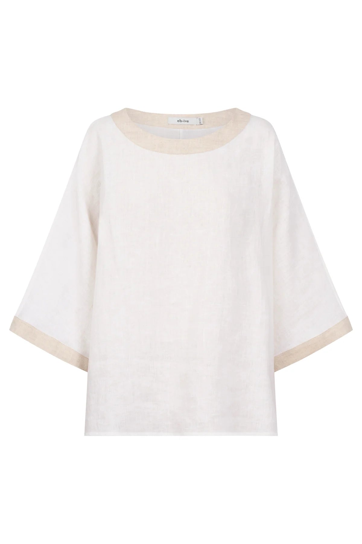 Eb + Eve Maris Relaxed Splice Top in White & Tusk (ONE SIZE)