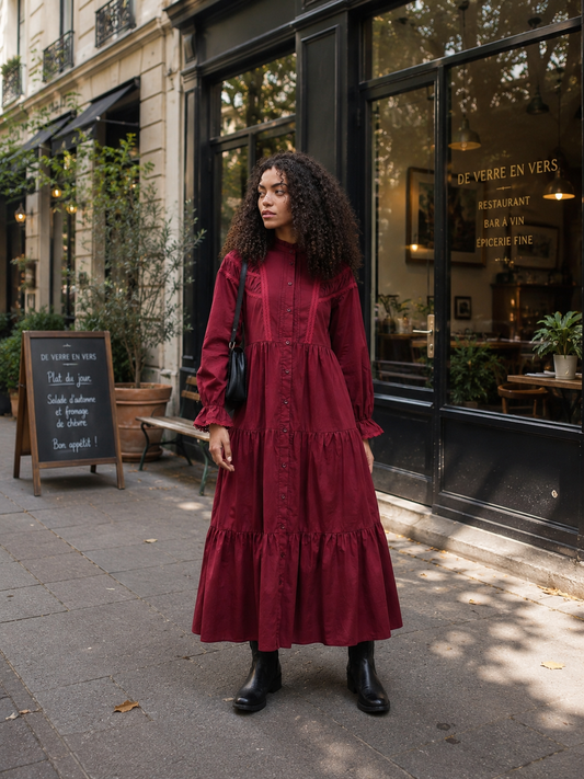 COOP by Trelise Cooper Just a Trace of Lace Dress Maroon