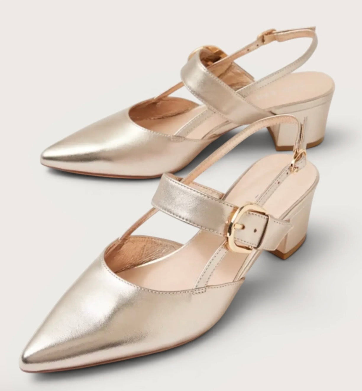 Top End Asten Pale Gold Block Heels