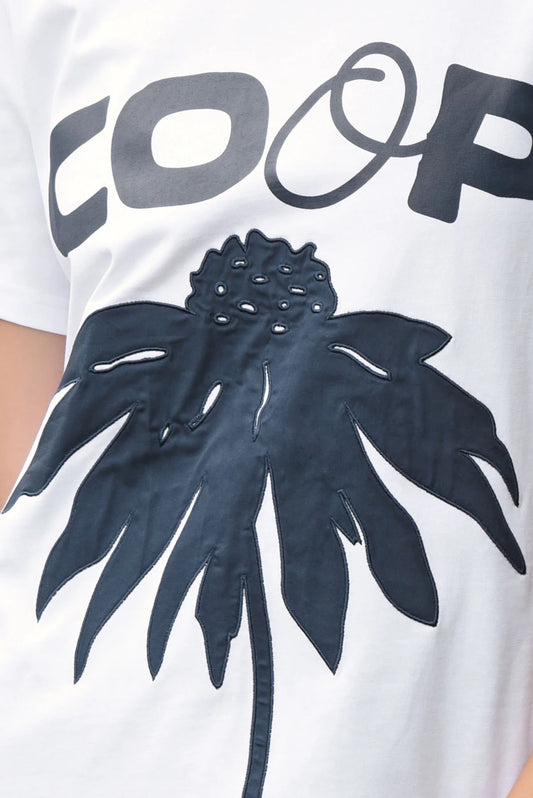COOP by Trelise Cooper Bloom Service Tee in White & Navy & Black