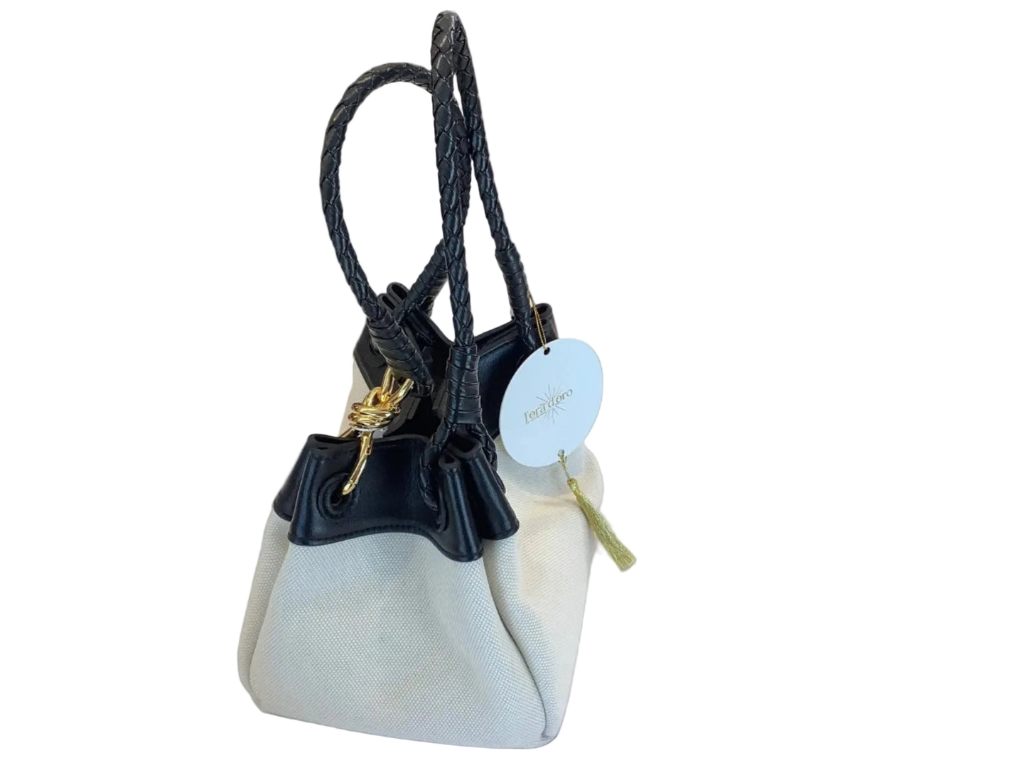 L'ORA D'ORO Canvas Black Bucket Bag