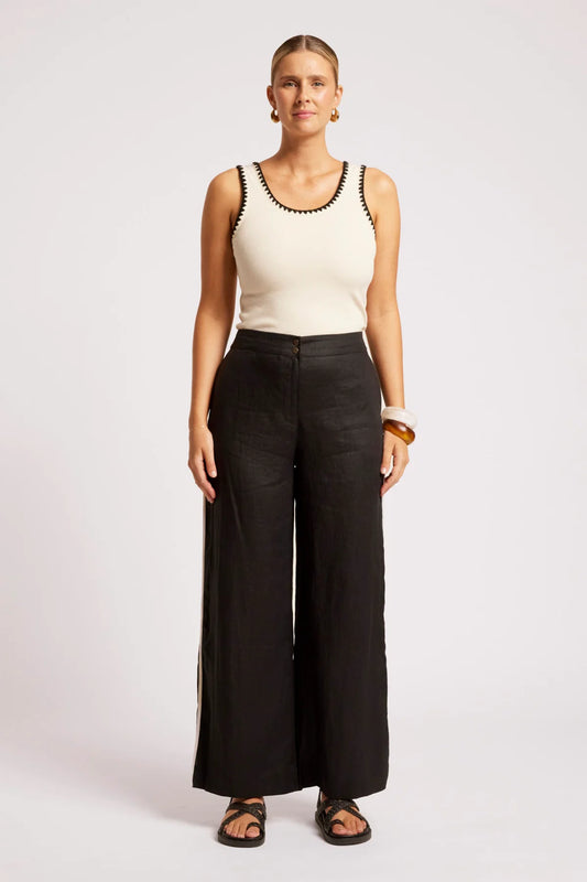 Eb + Ive Maris Splice Pant in Black & Tusk Duo