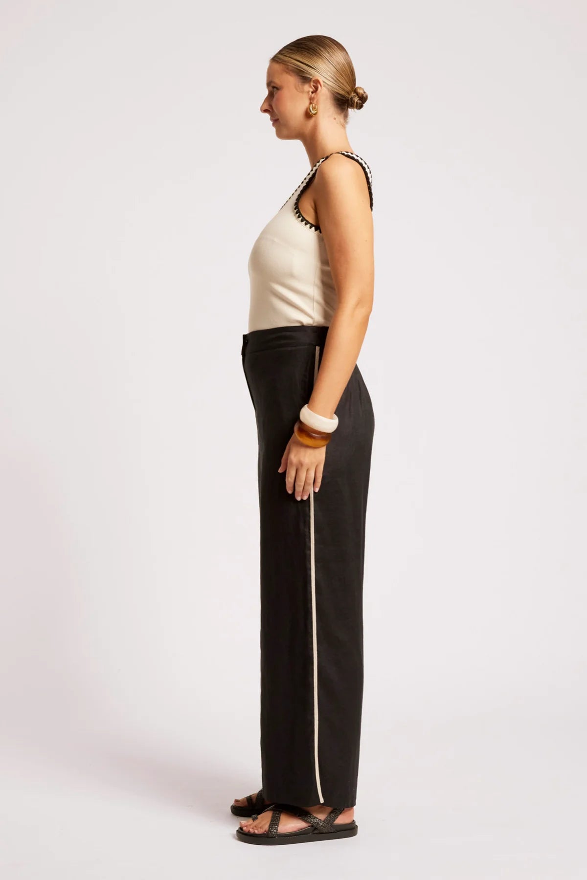 Eb + Eve Maris Splice Pant in Black & Tusk Duo