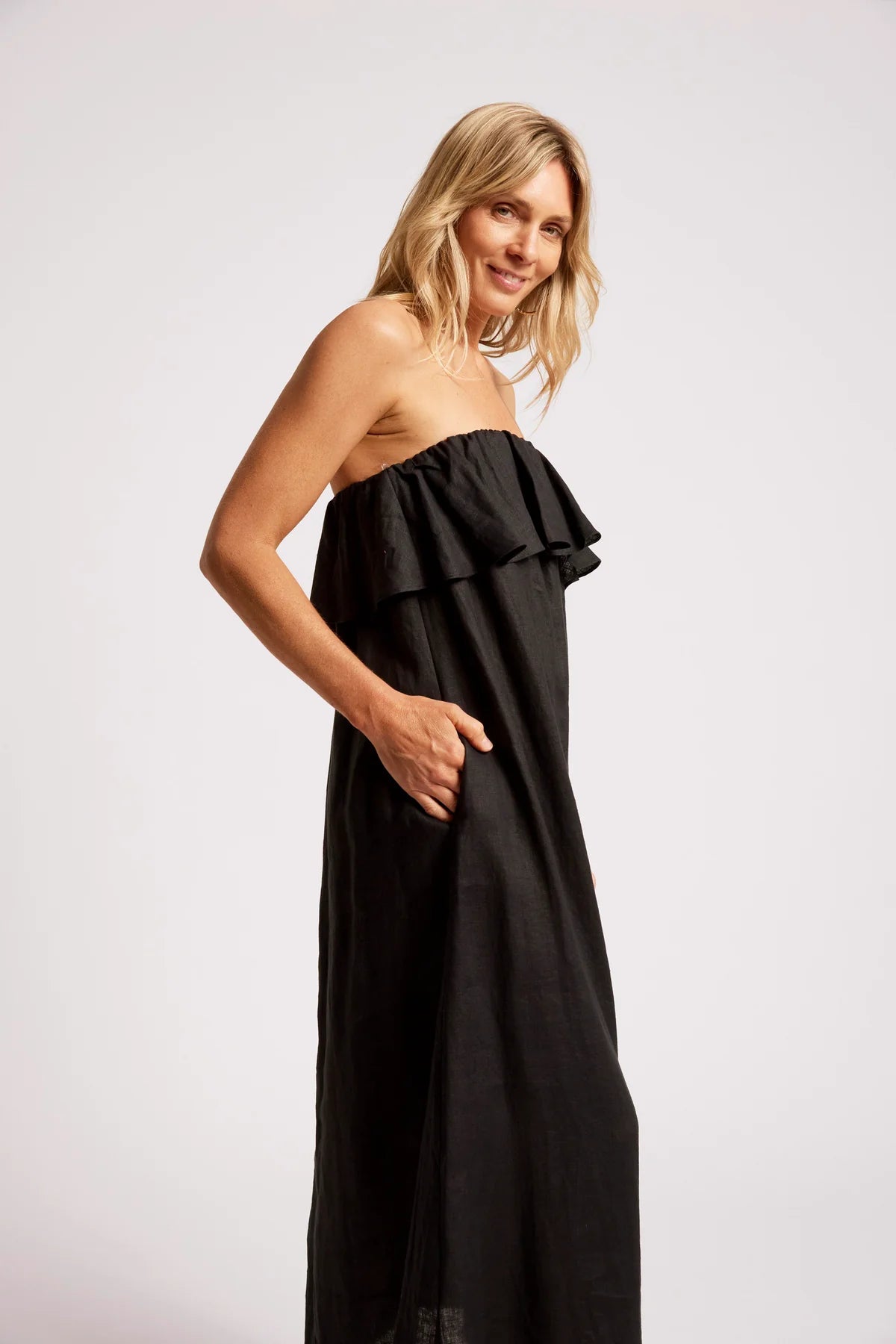 Eb + Eve Maris Strapless Dress in Black