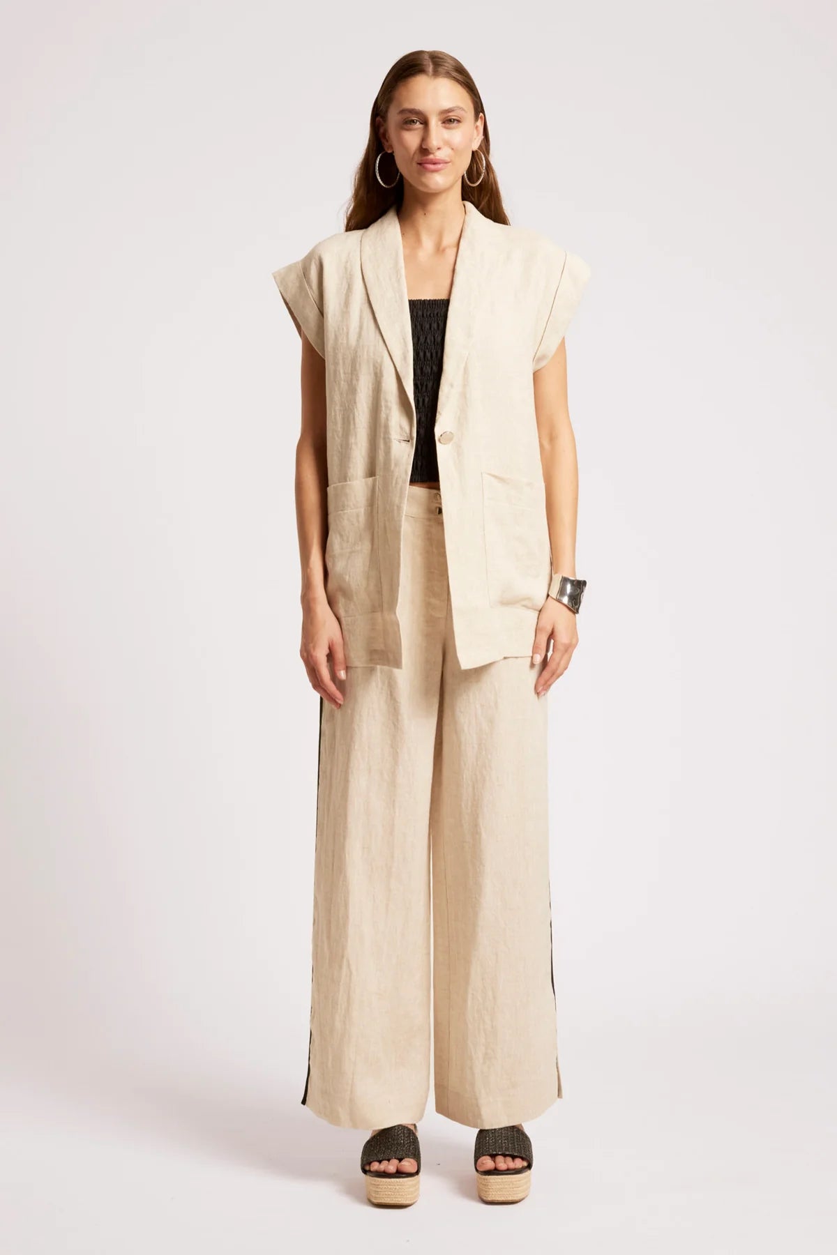 Eb + Eve Maris Blazer Vest in Tusk