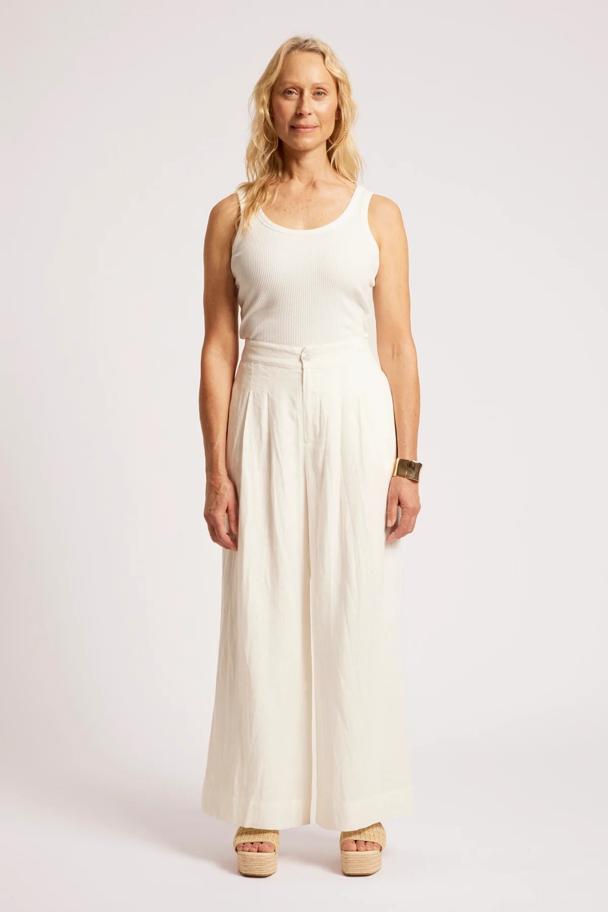 Eb + Eve Cove Palazzo Pants in White