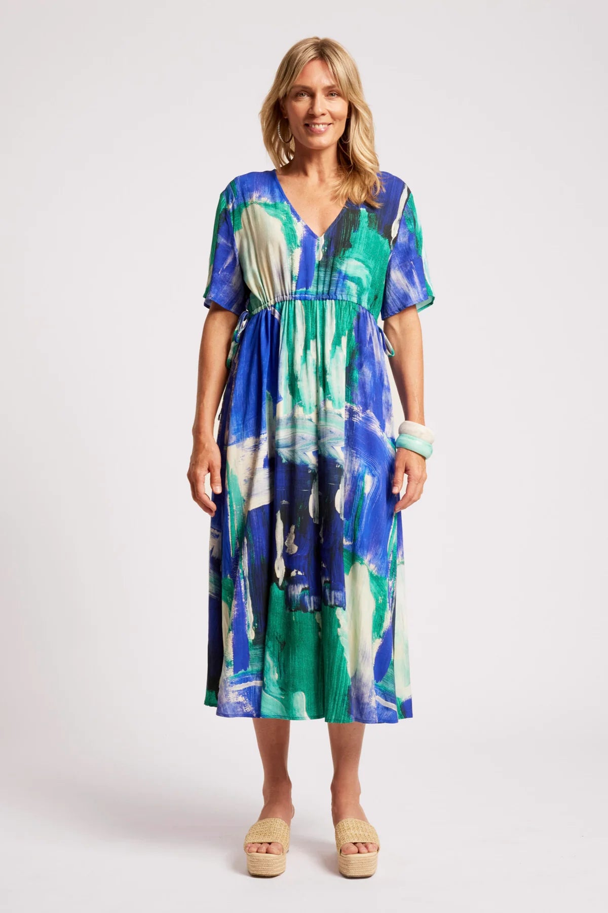 Eb + Eve Palmera Tie Maxi Dress in Seafoam