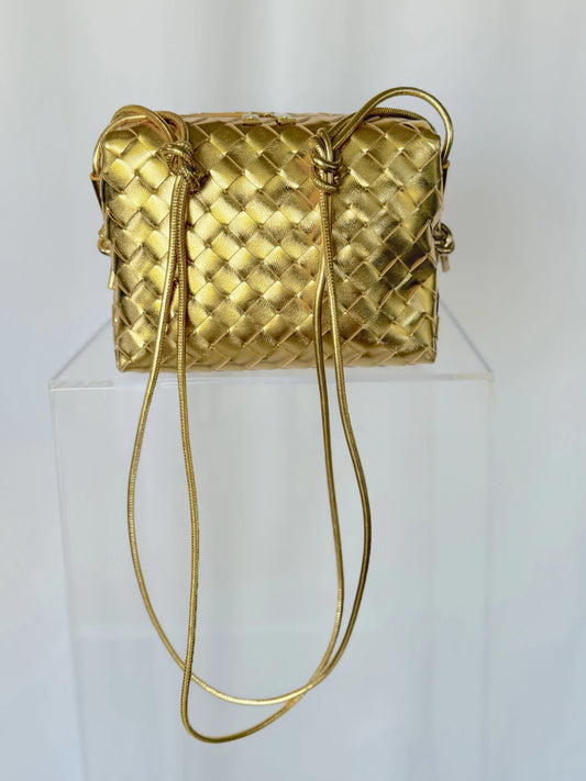 L'Ora D'Oro Pip Gold Leather Bag