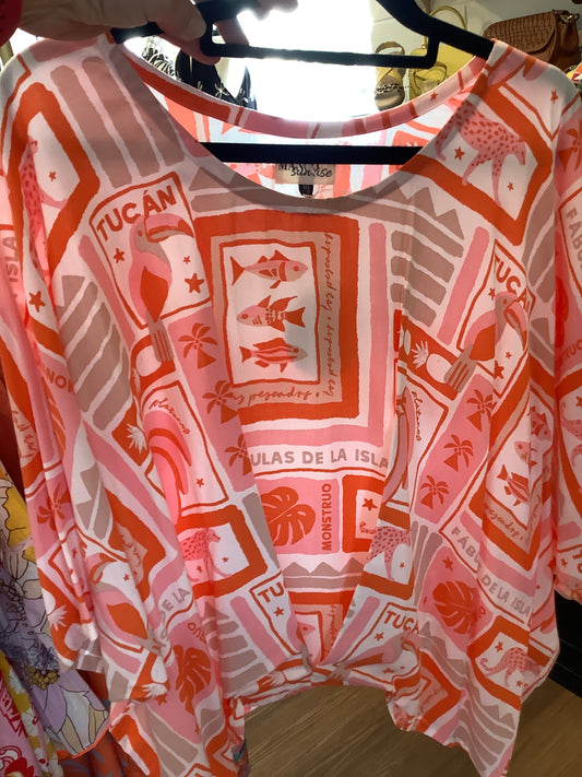 Mango Sunset Tucan Top Orange