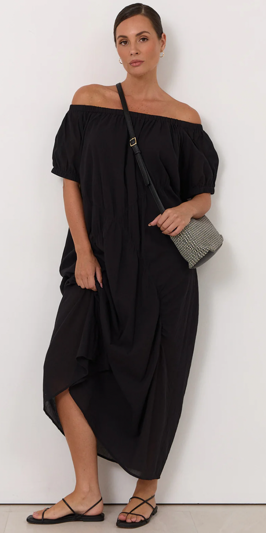 Adorne Delani Off Shoulder Maxi Dress