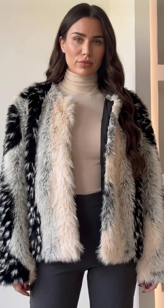 SMAIBULUN- Faux Fur cropped jacket