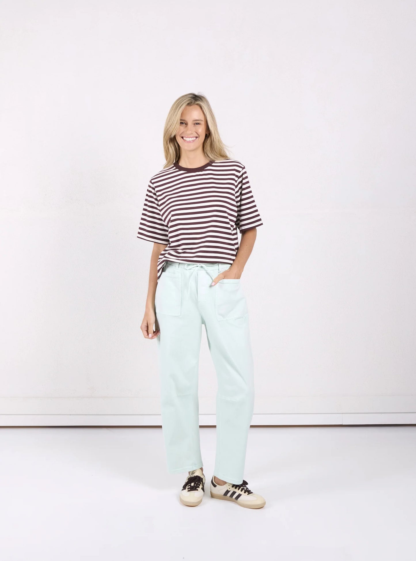 Monaco Jeans Leo Barrel Pants in Sea Mist