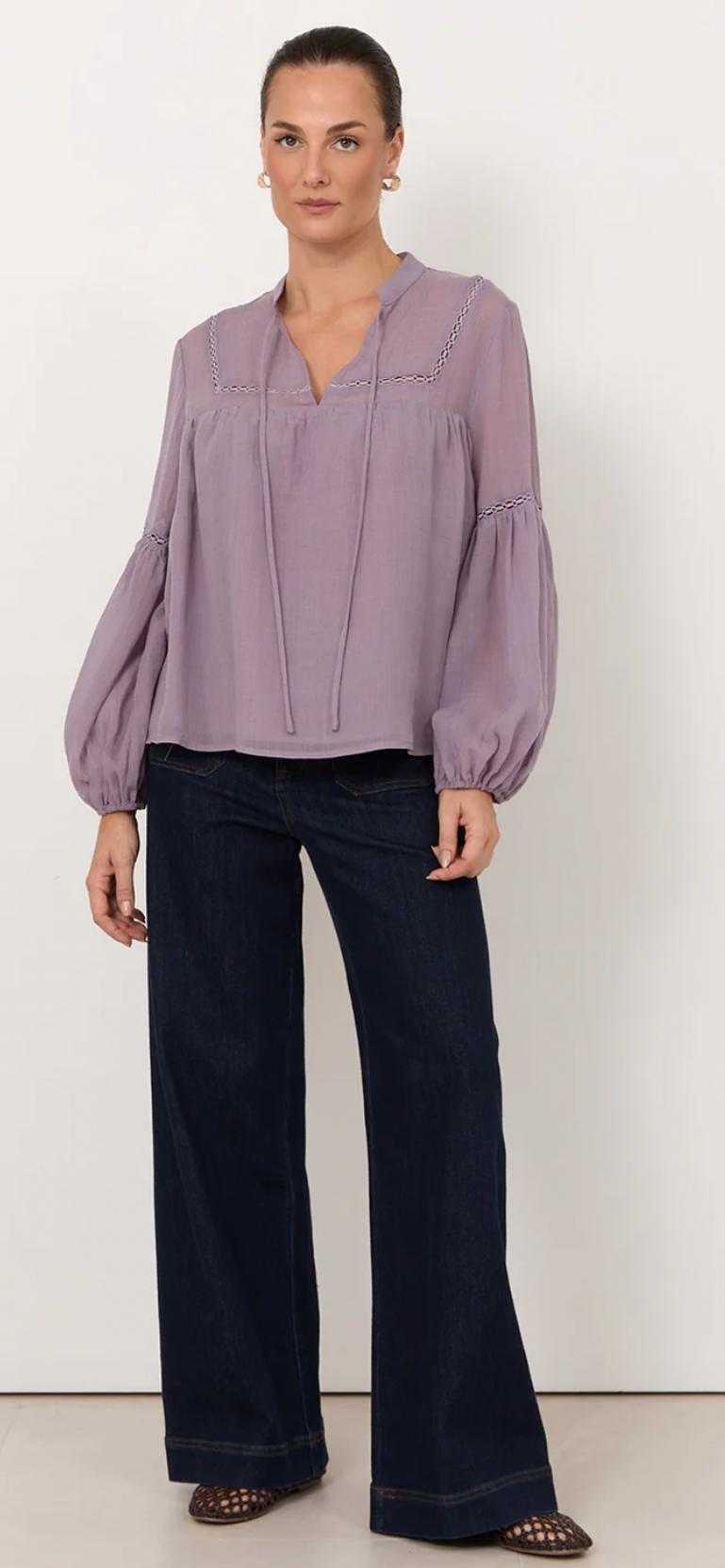 Adorne Rana Blouse in Lilac
