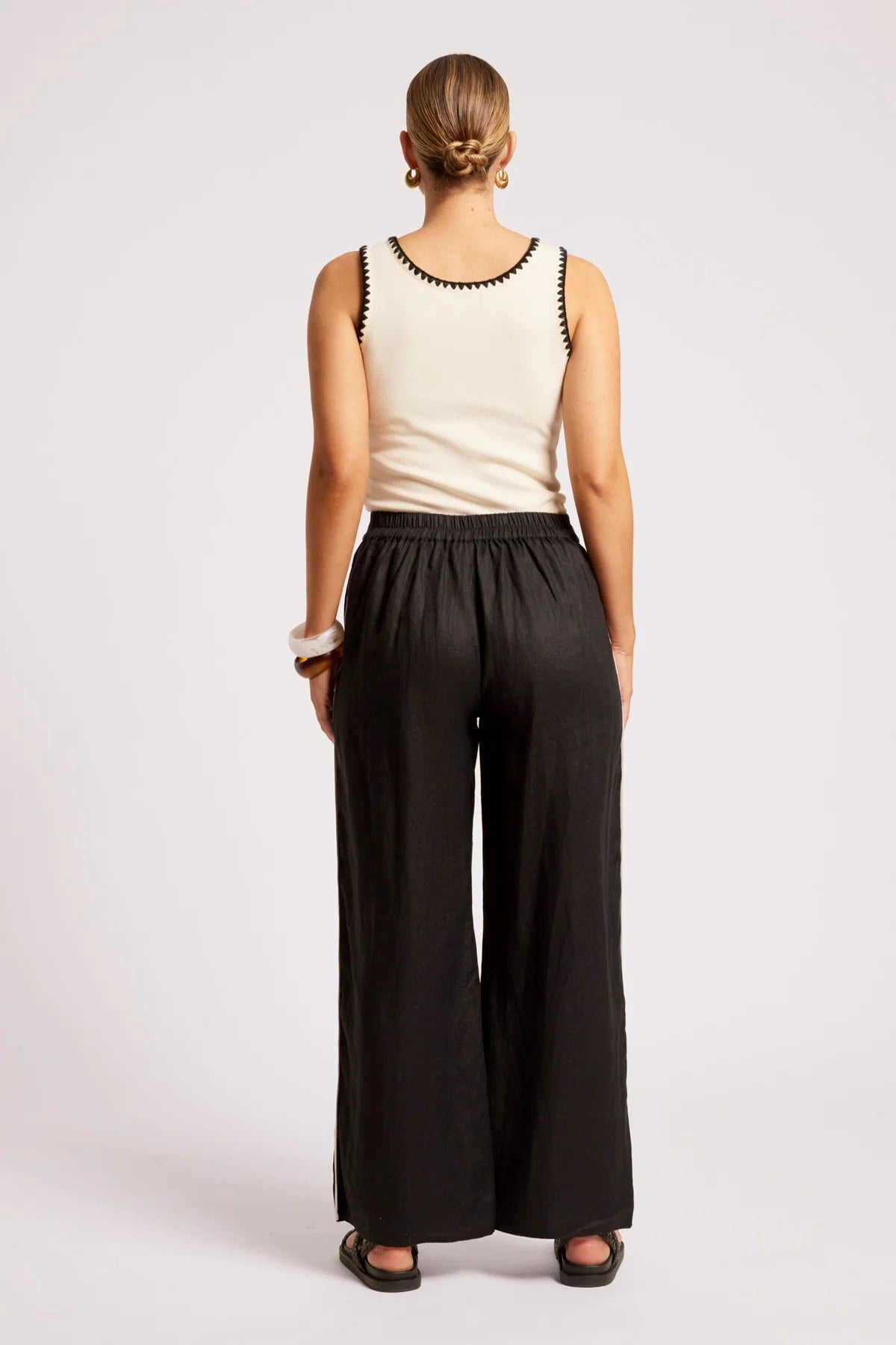 Eb + Eve Maris Splice Pant in Black & Tusk Duo