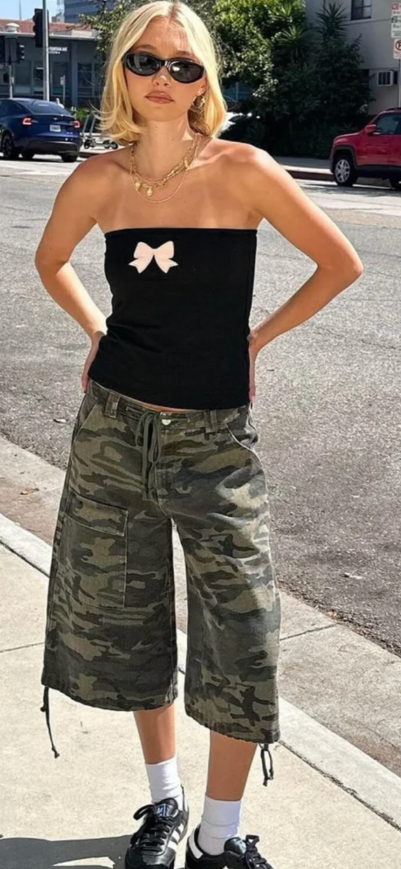 SMAIBULUN Camouflage Shorts Knee Length