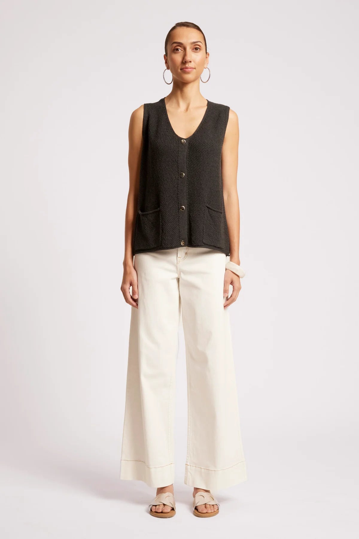 Eb + Eve Maris Knit Vest in Black