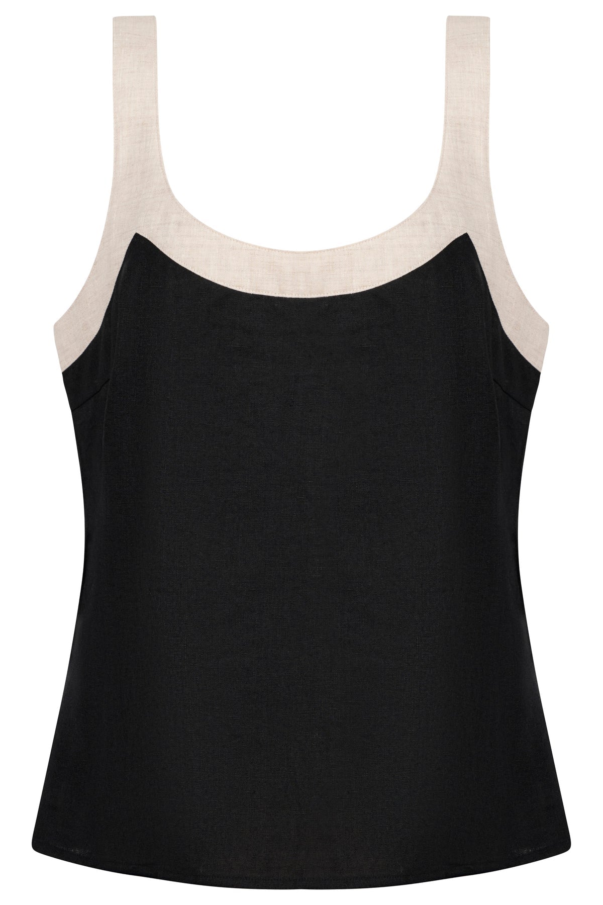 Eb + Eve Maris Splice Tank in Black & Tusk Duo
