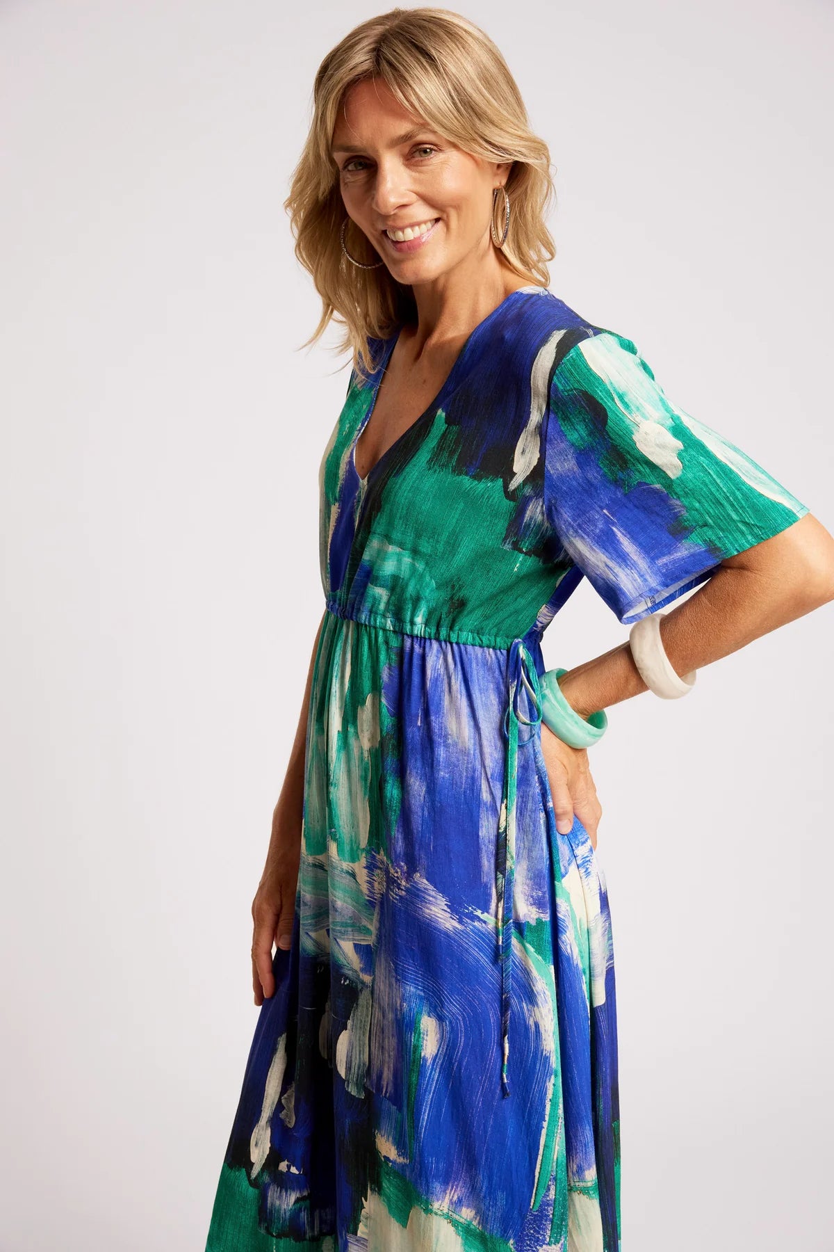 Eb + Eve Palmera Tie Maxi Dress in Seafoam