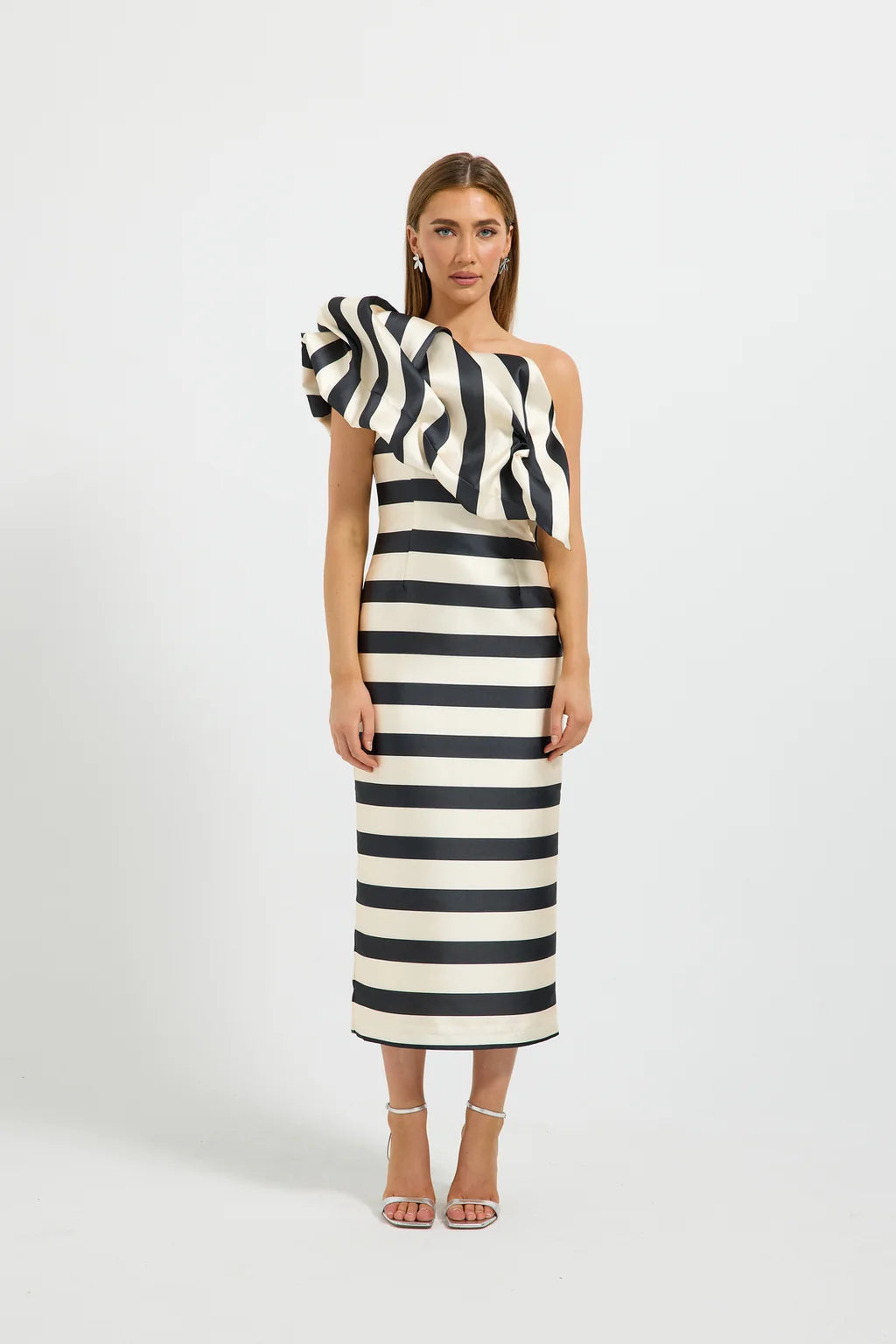 Pasduchas Valerie Shoulder Midi in Black & Cream