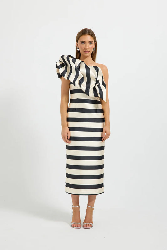 Pasduchas Valerie Shoulder Midi in Black & Cream