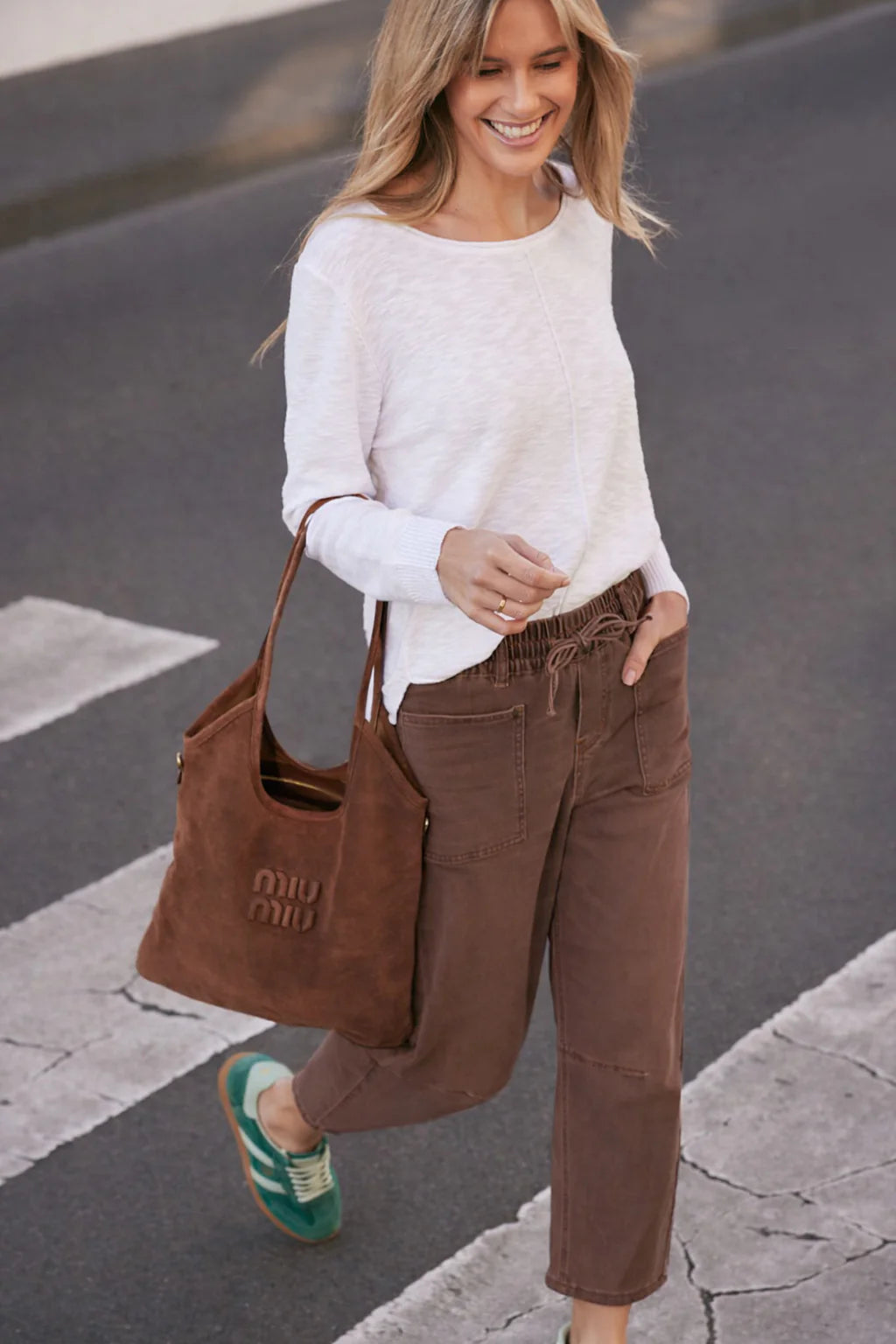 Monaco Jeans Leo Barrel Pants in Chocolate Brown