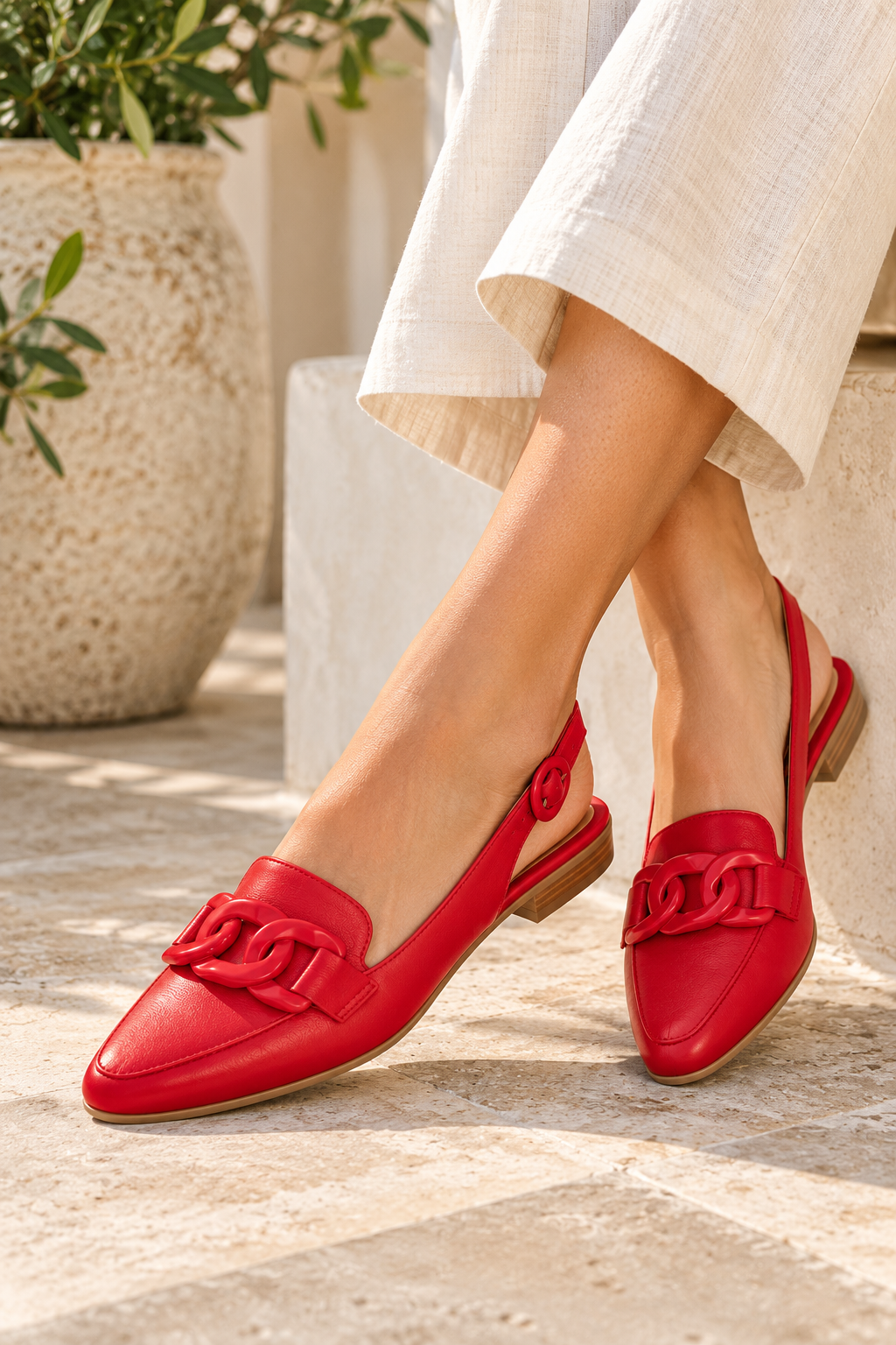Top End Favilla in New Red Slingback Flats