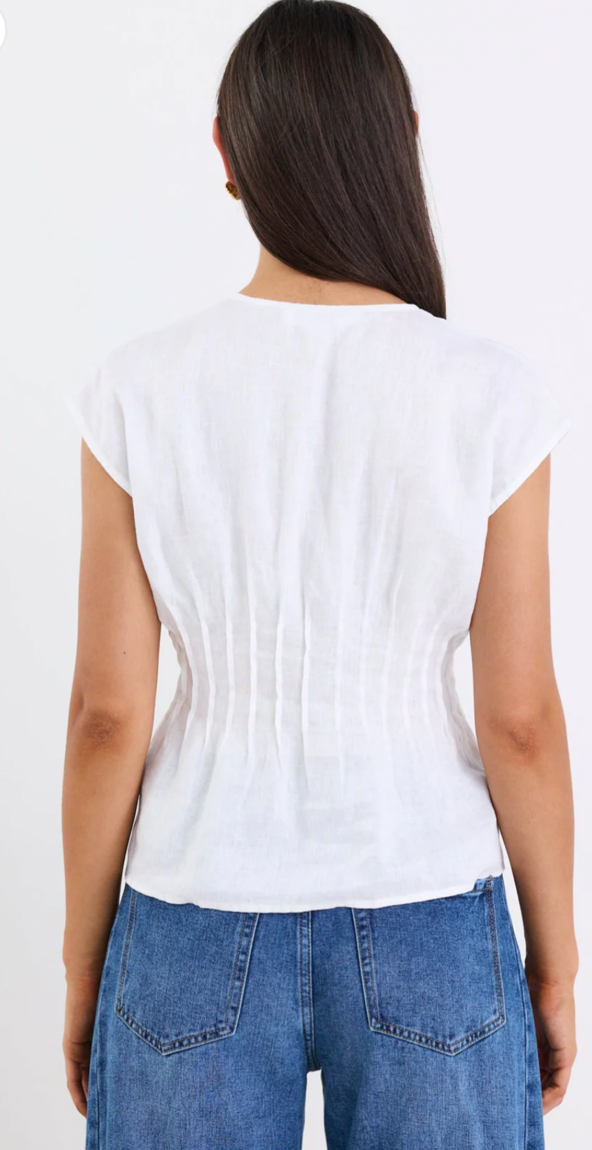 IVY AND JACK- Nouveau Ivory Linen Tie Front Vest