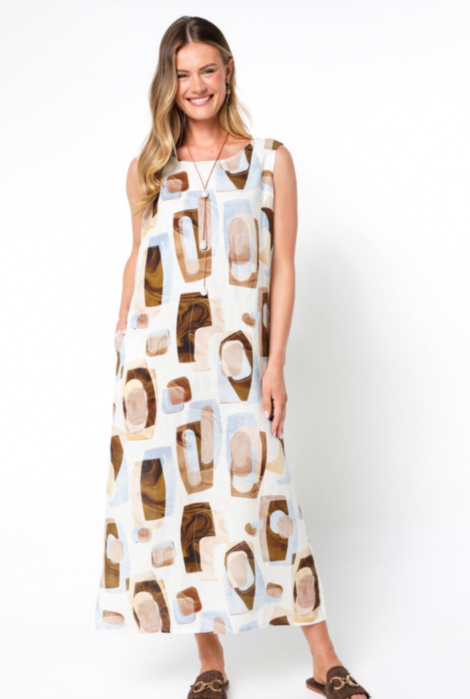 Elizabeth Scott Retro Maxi Dress  - Chocolate
