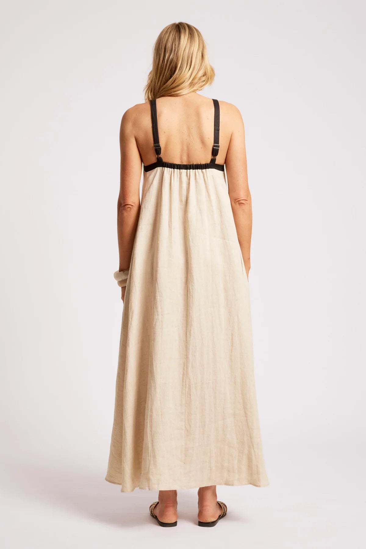 Eb + Eve Maris Splice Tank Maxi Dress in Tusk & Black