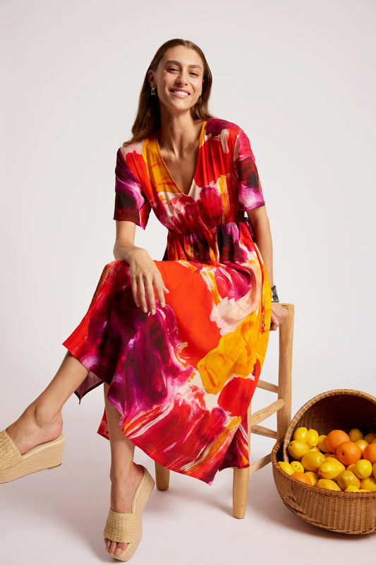 Eb + Ive  Palmera Tie Maxi Dress in Solara