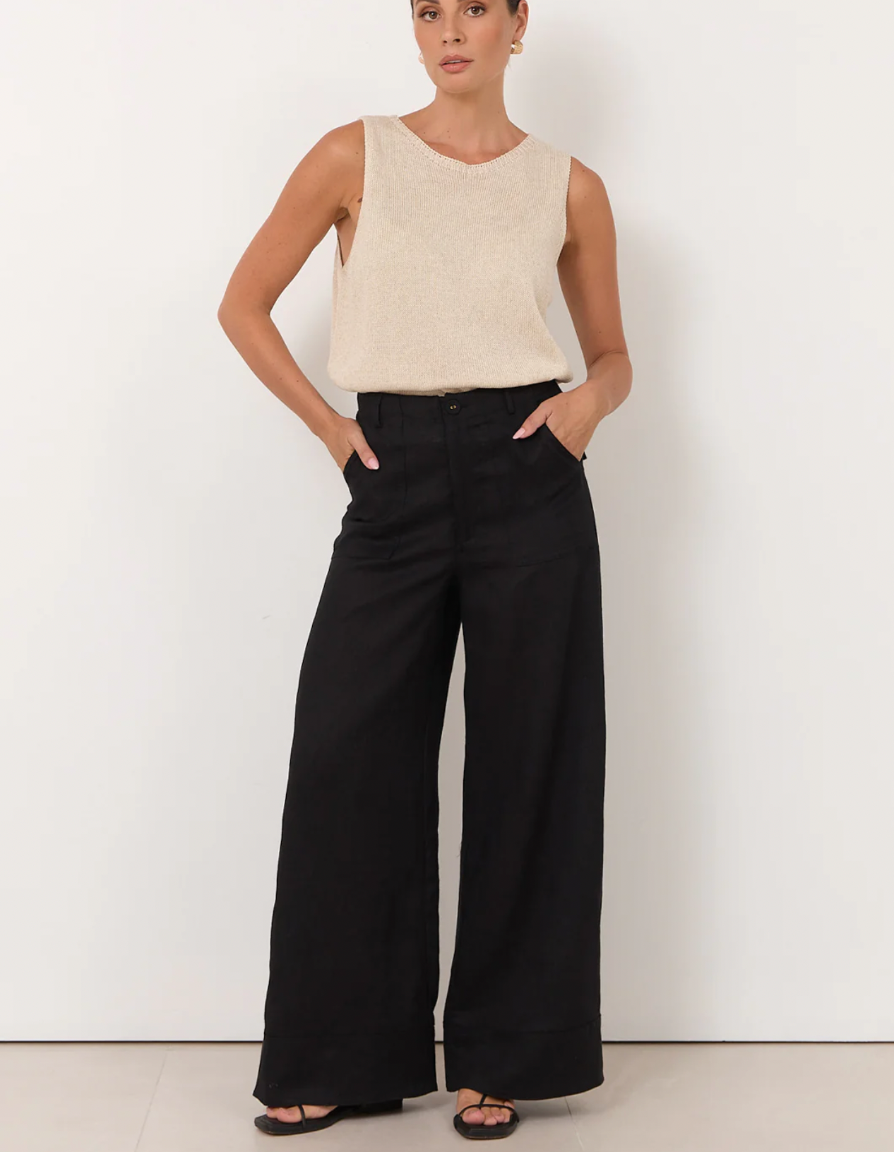 Adorne Avalon wide leg Linen Pants