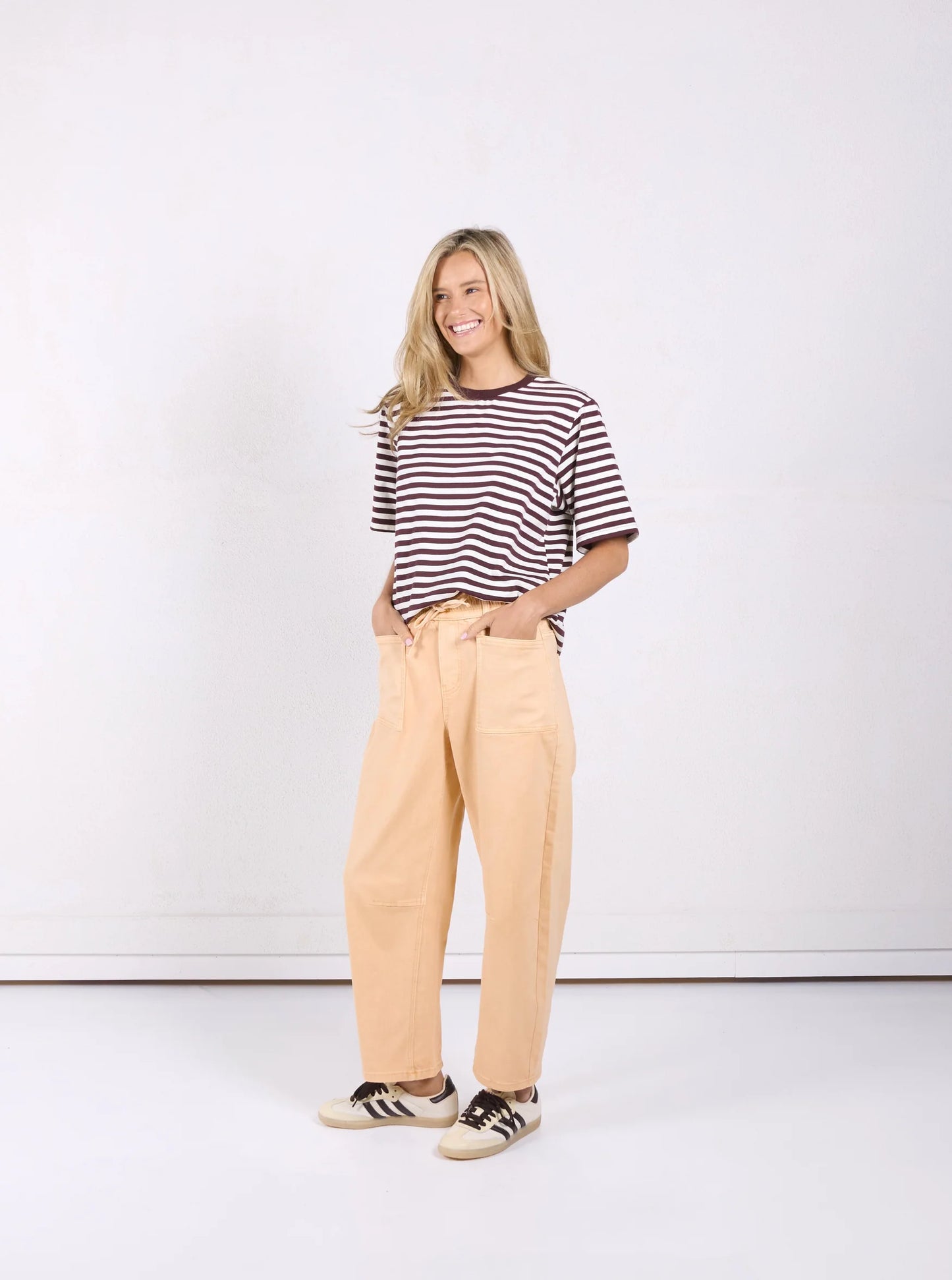 Monaco Jeans Leo Barrel Pants in Peach