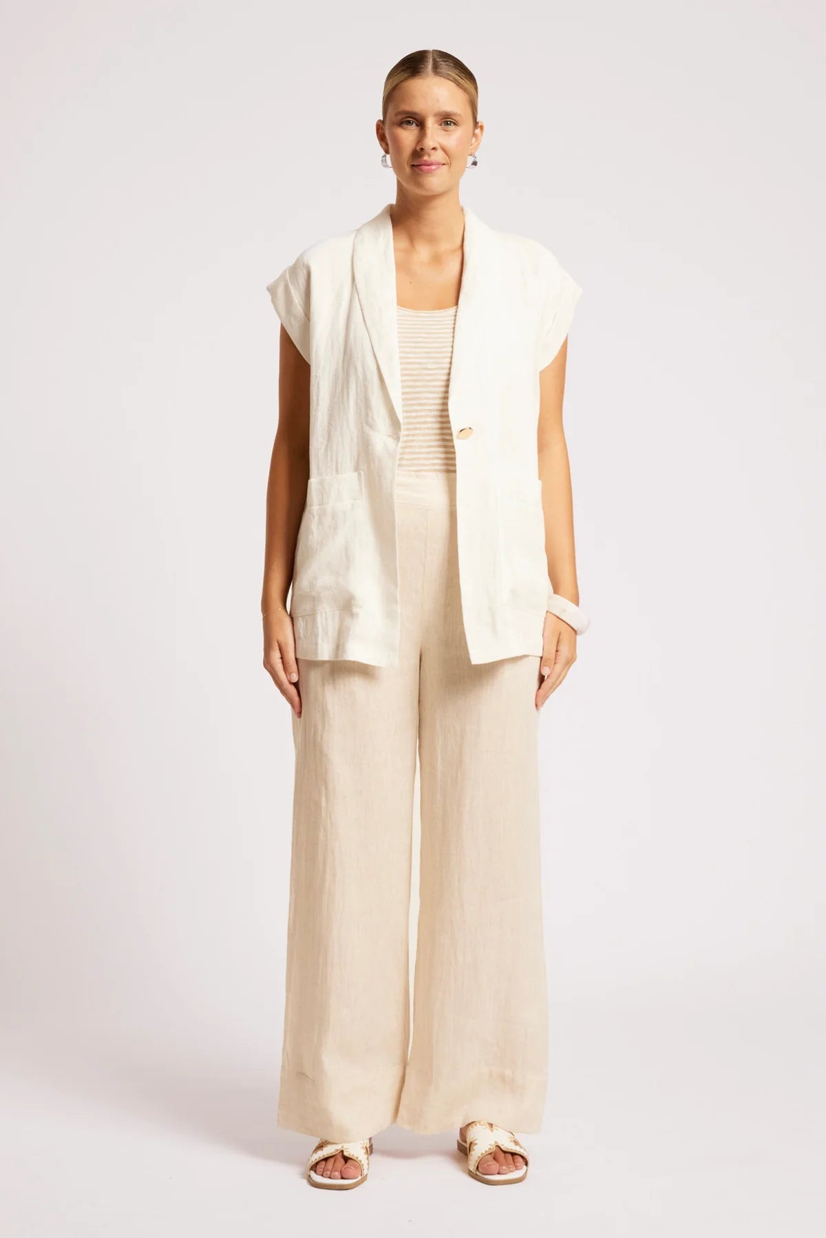 Eb + Eve Maris Blazer Vest in White